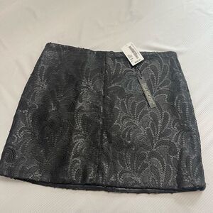 BLANK NYC Vegan Leather Mini Skirt Sequin Embroidered Black Women's Size 29 New
